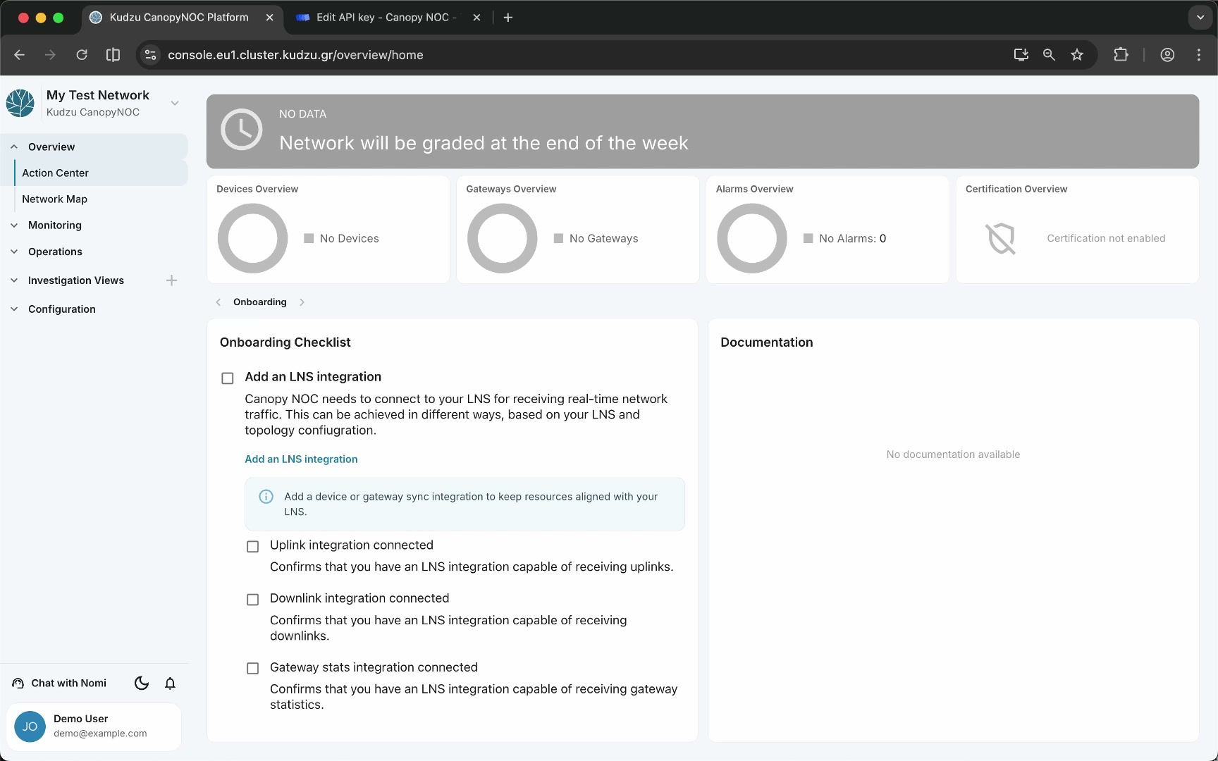 Action Center onboarding checklist