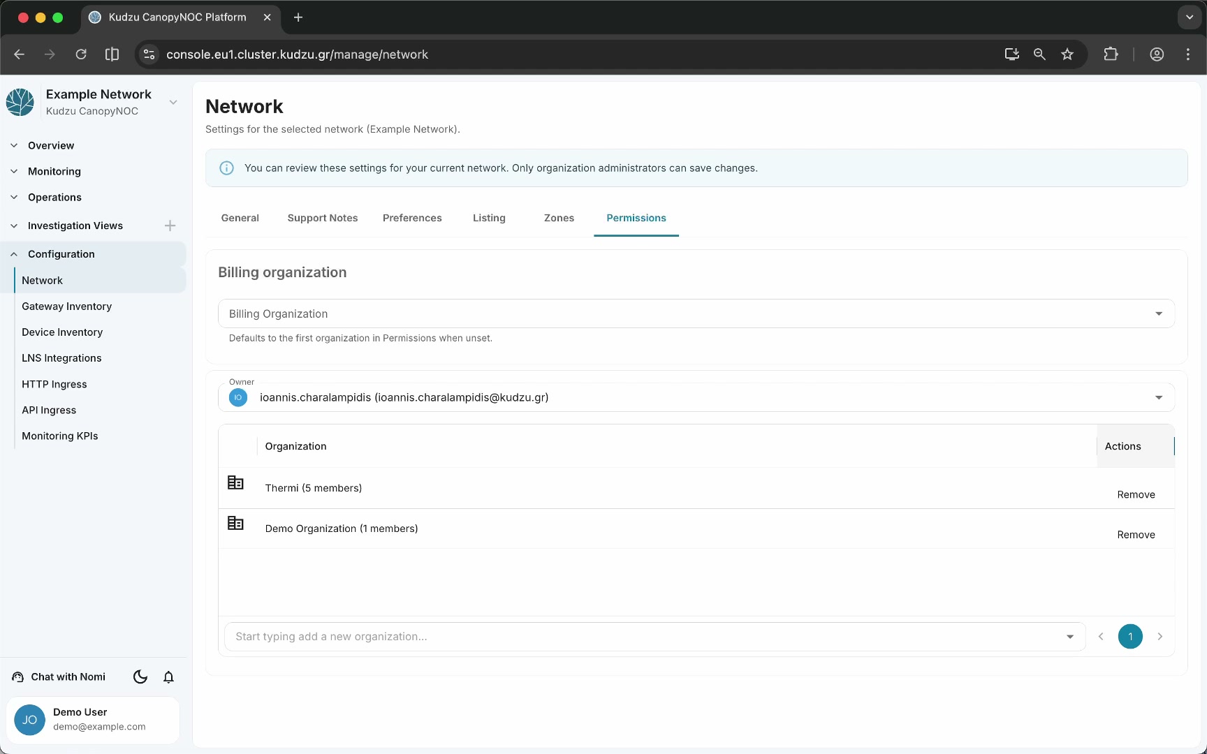Network permissions