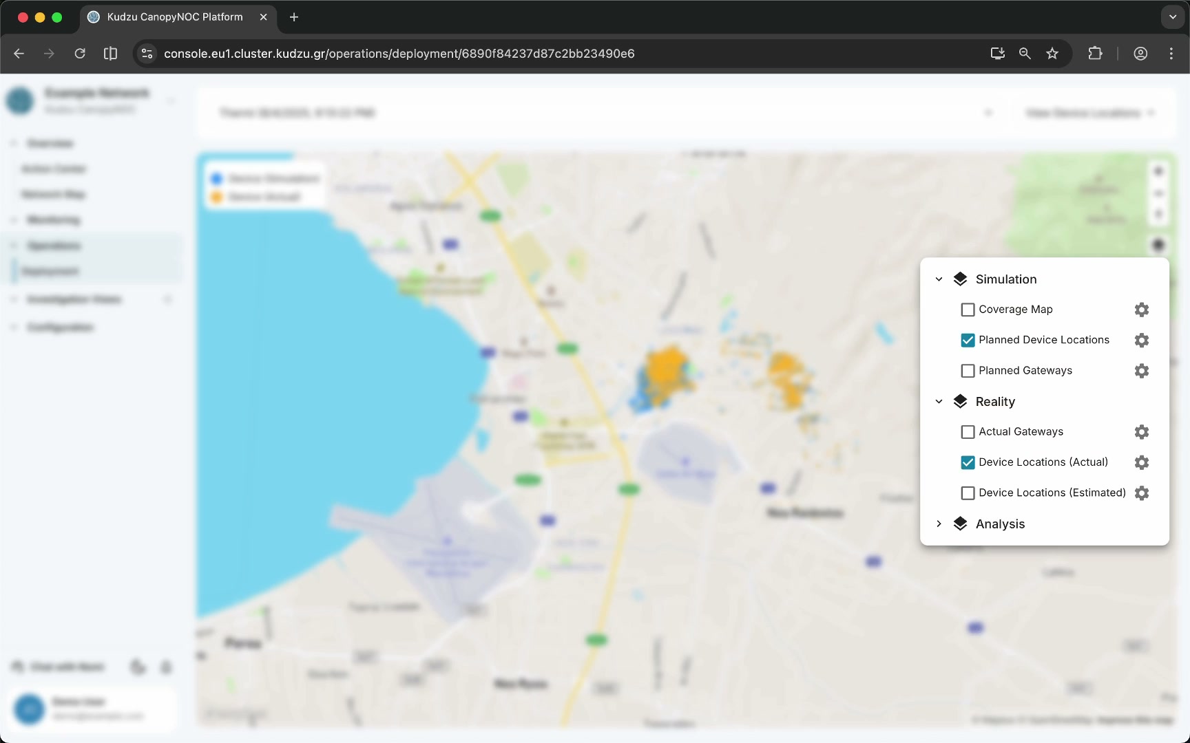 Layers panel showing available map layers