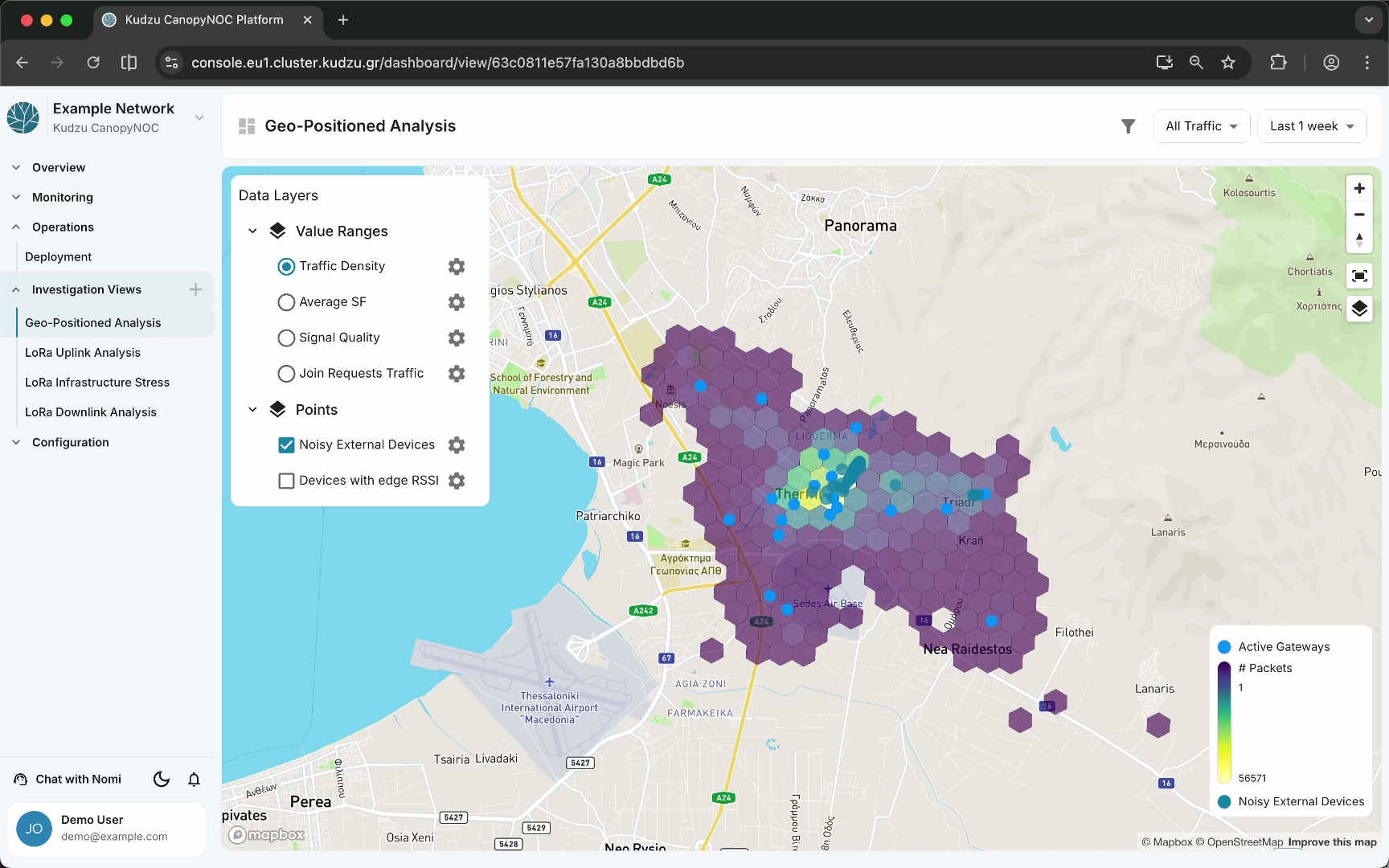 Geo-Positioned Analysis map with data layers