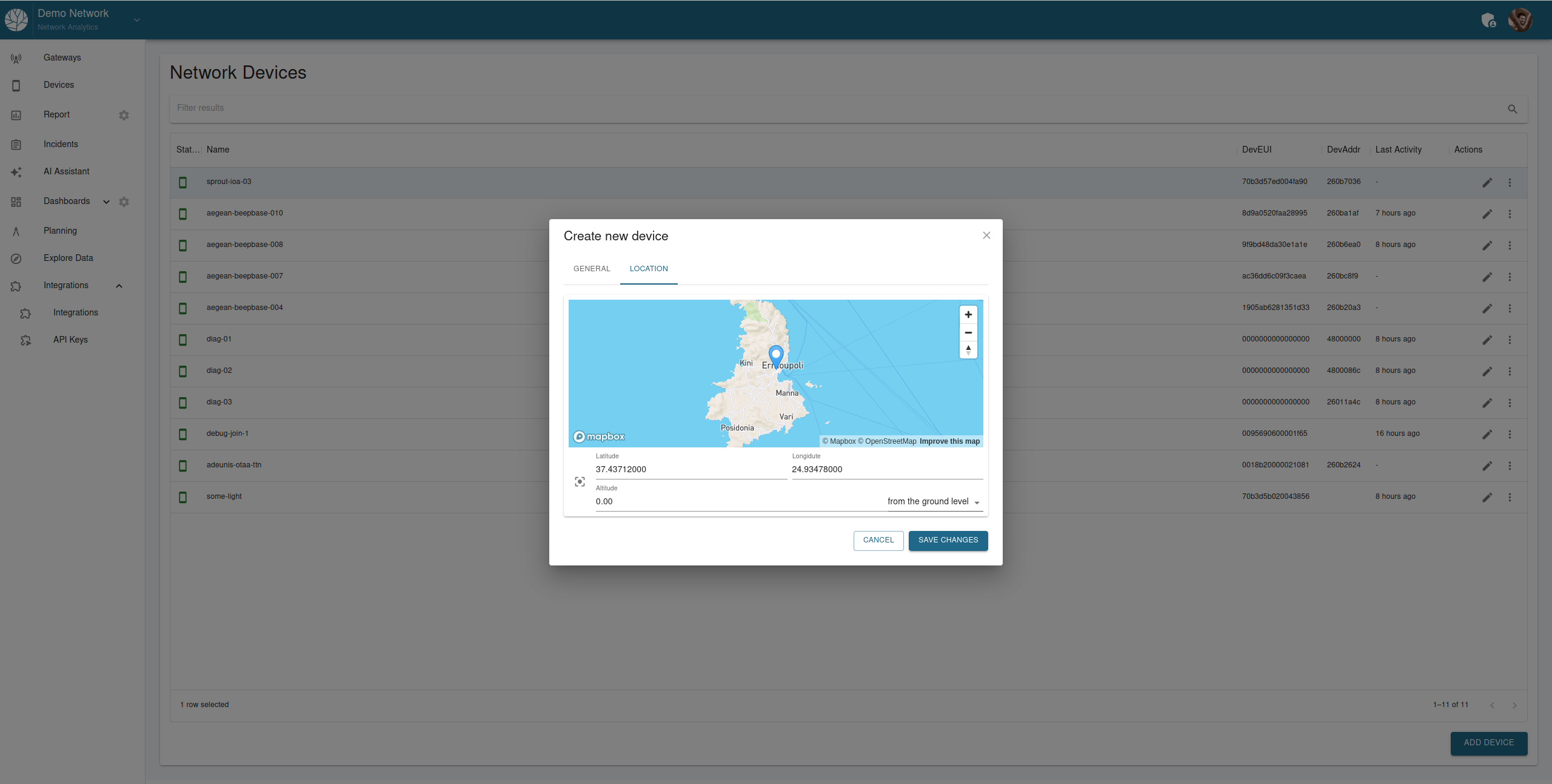 Device Location Configuration