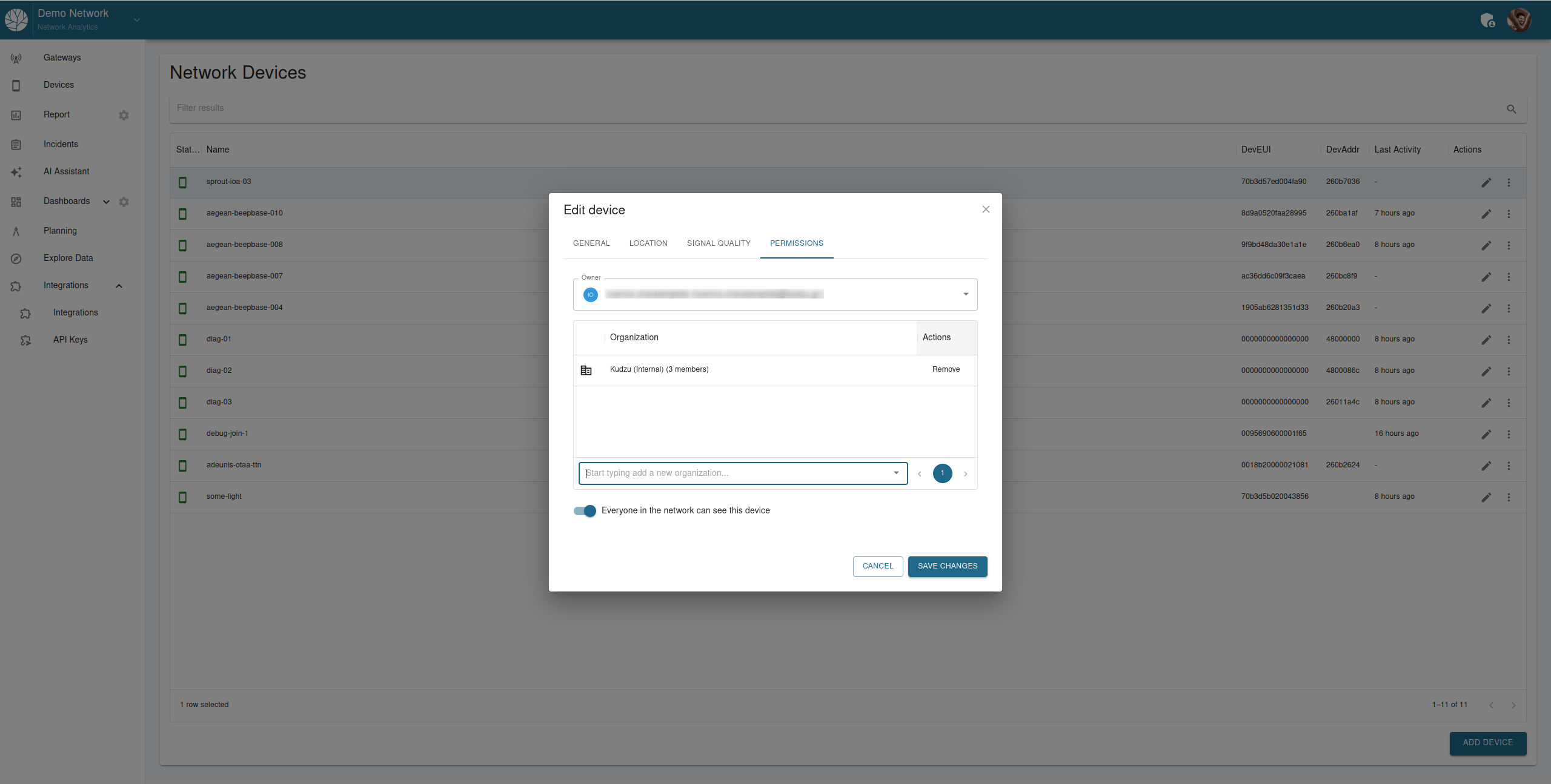 Edit Device Permissions