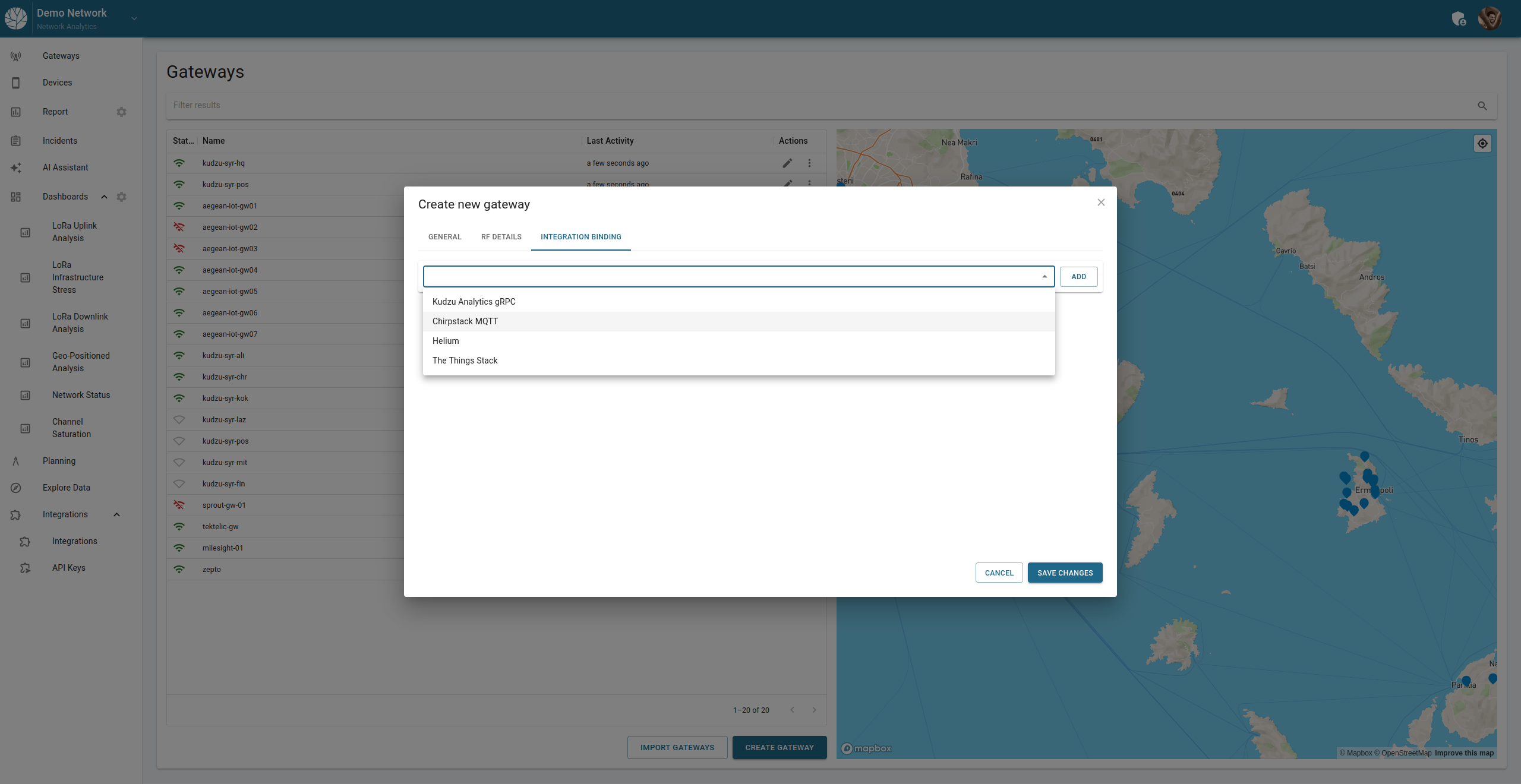 Integration Binding Tab Screenshot