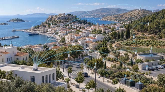 Δίκτυο LoRaWAN που συνδέει δημοτικές υποδομές σε σύγχρονη ελληνική πόλη