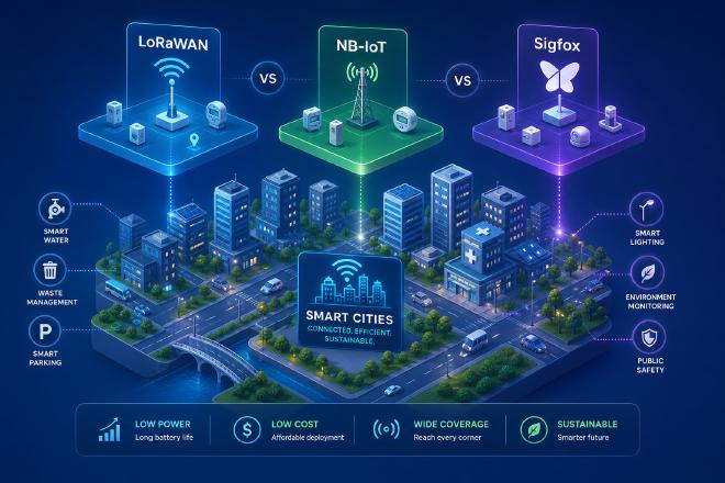 LoRaWAN vs NB-IoT vs Sigfox: Best LPWAN for Smart Cities